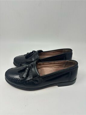 Bass Grammer Black Tasseled Loafers Slip on Cushion Men's 9M